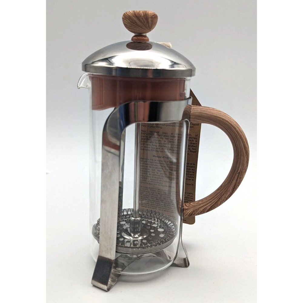 Italian Style Small Coffee/Herb Press NEW glass Brandani Brand NWT